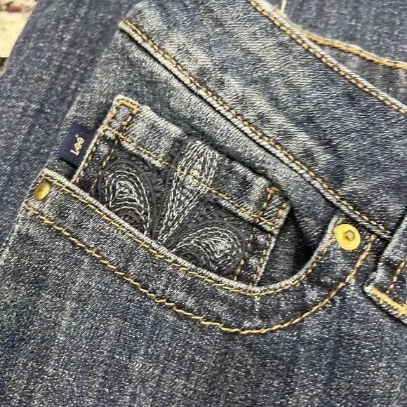 Lee Slender Secret Women's‎ Size 10 M Dark Blue Jeans Lower On The Waist - Picture 6 of 8